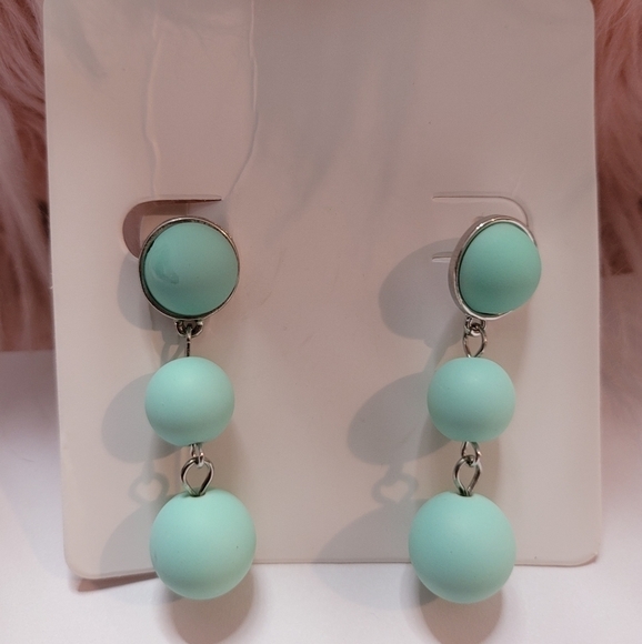 ROUND Ball Charm Drop Earrings - Picture 3 of 3